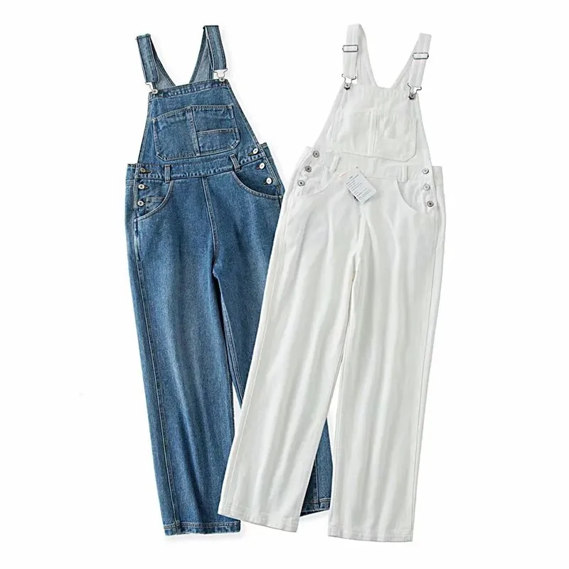 Classic High Waisted Denim Overall Jumper