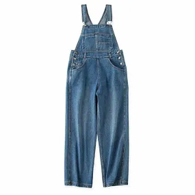 Classic High Waisted Denim Overall Jumper