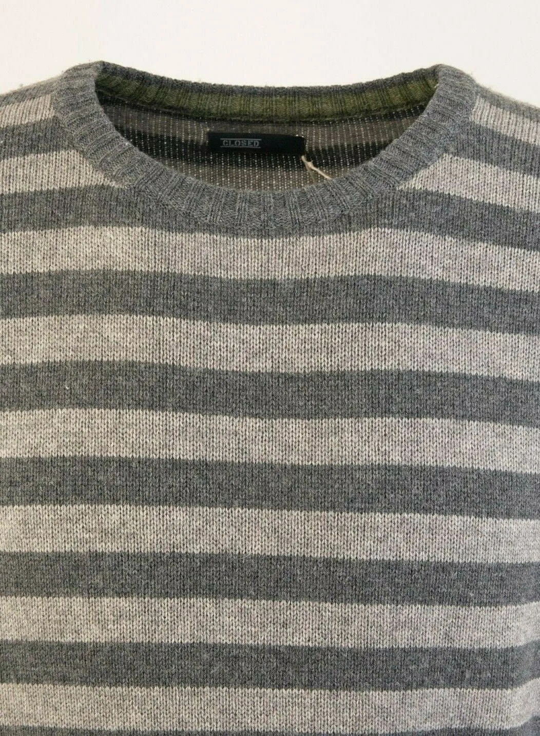 Closed Grey Striped Jumper