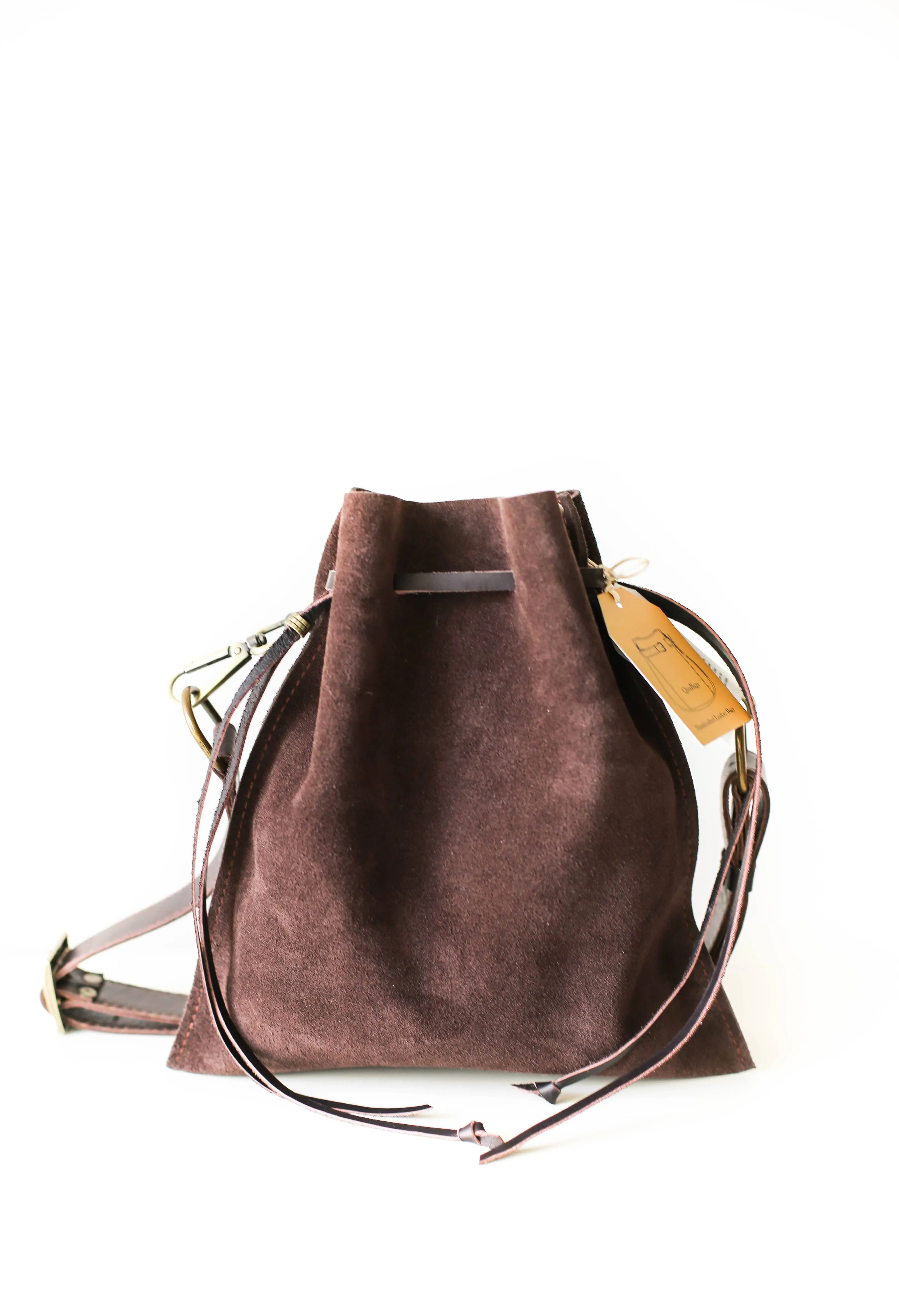 Dark Brown Suede Cross Body Bag