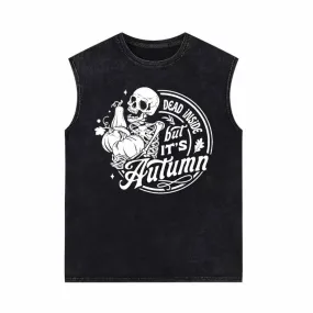 Dead Inside But It's Autumn Vintage Washed Vest Top