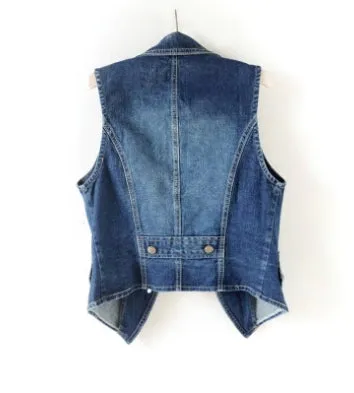 Denim Button Vest