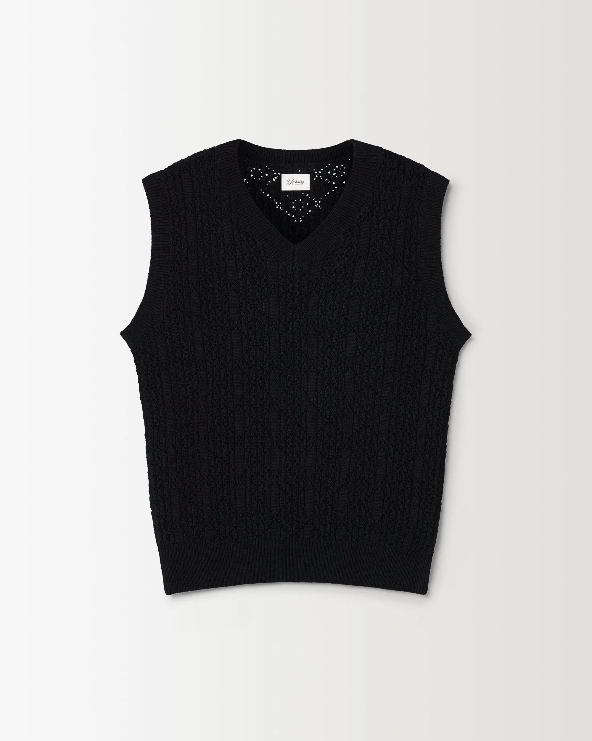 Diamond Knit Vest - Black