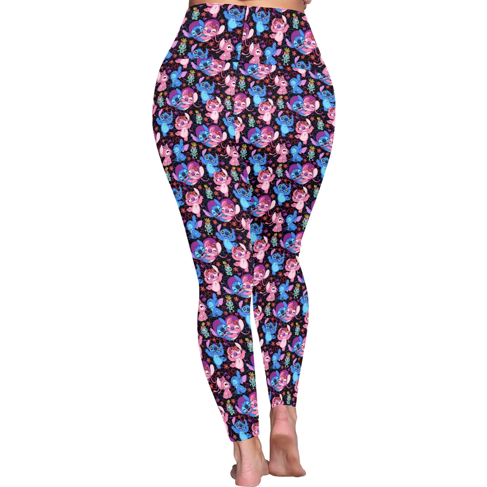 Disney Lilo And Stitch Angel Besties Women's Plus Size Athletic Leggings