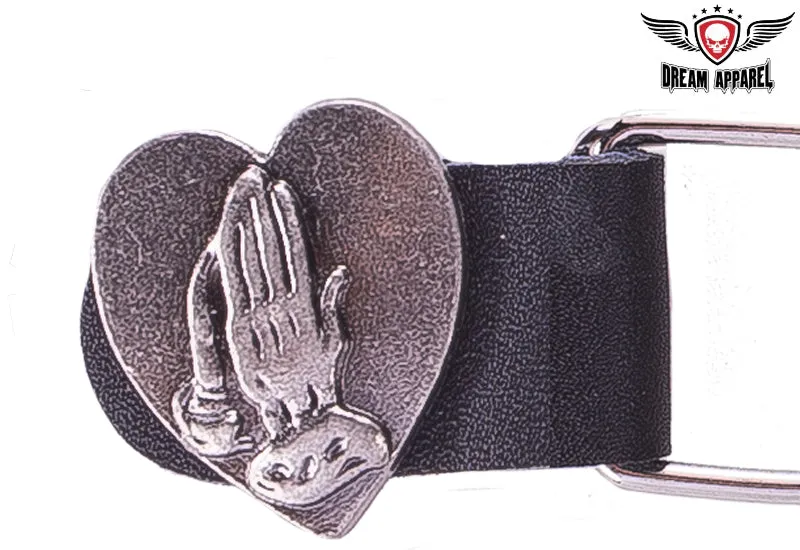 Double Chain Praying Hands Motorcycle Vest Extender