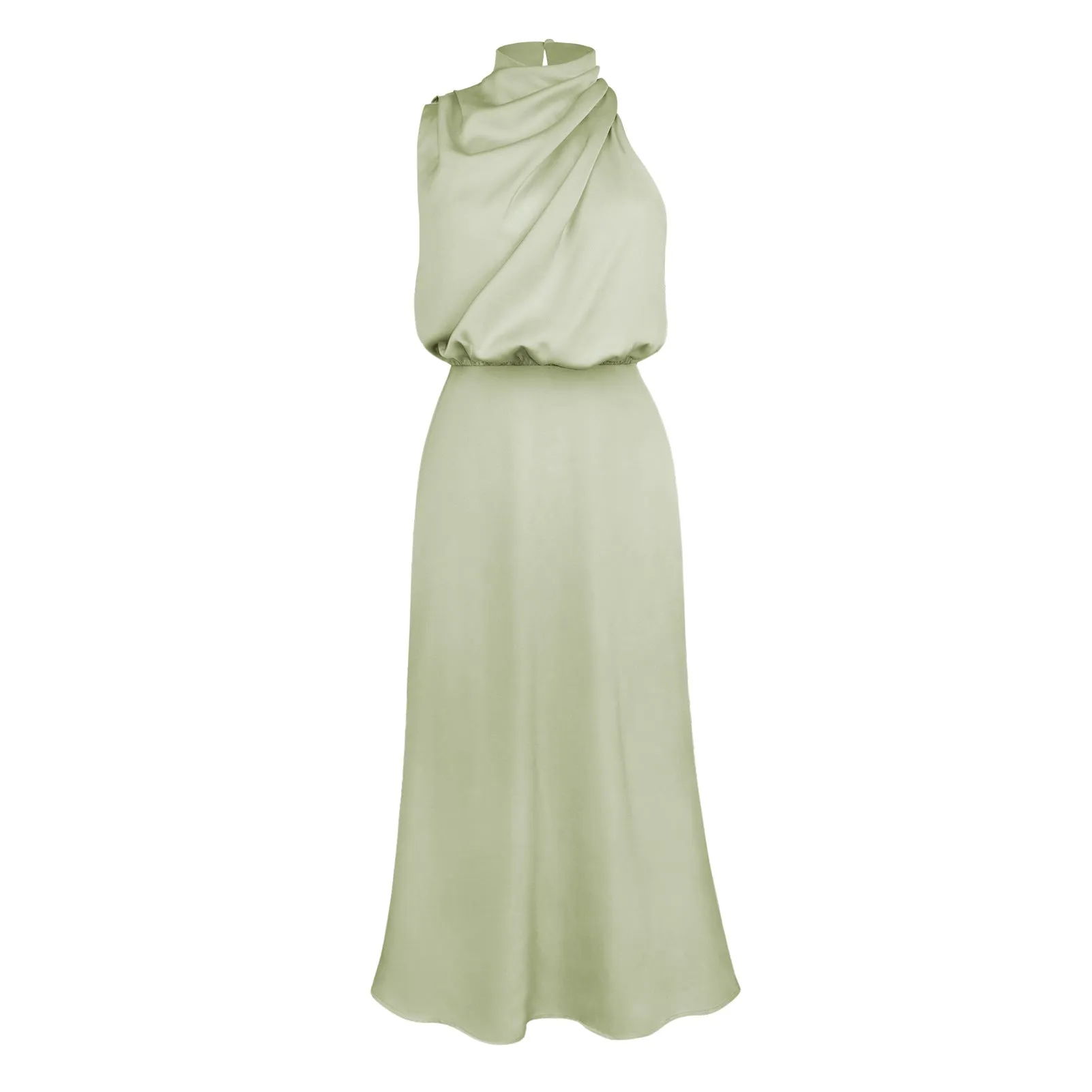 Draped Olive Sophisticate Maxi Dress