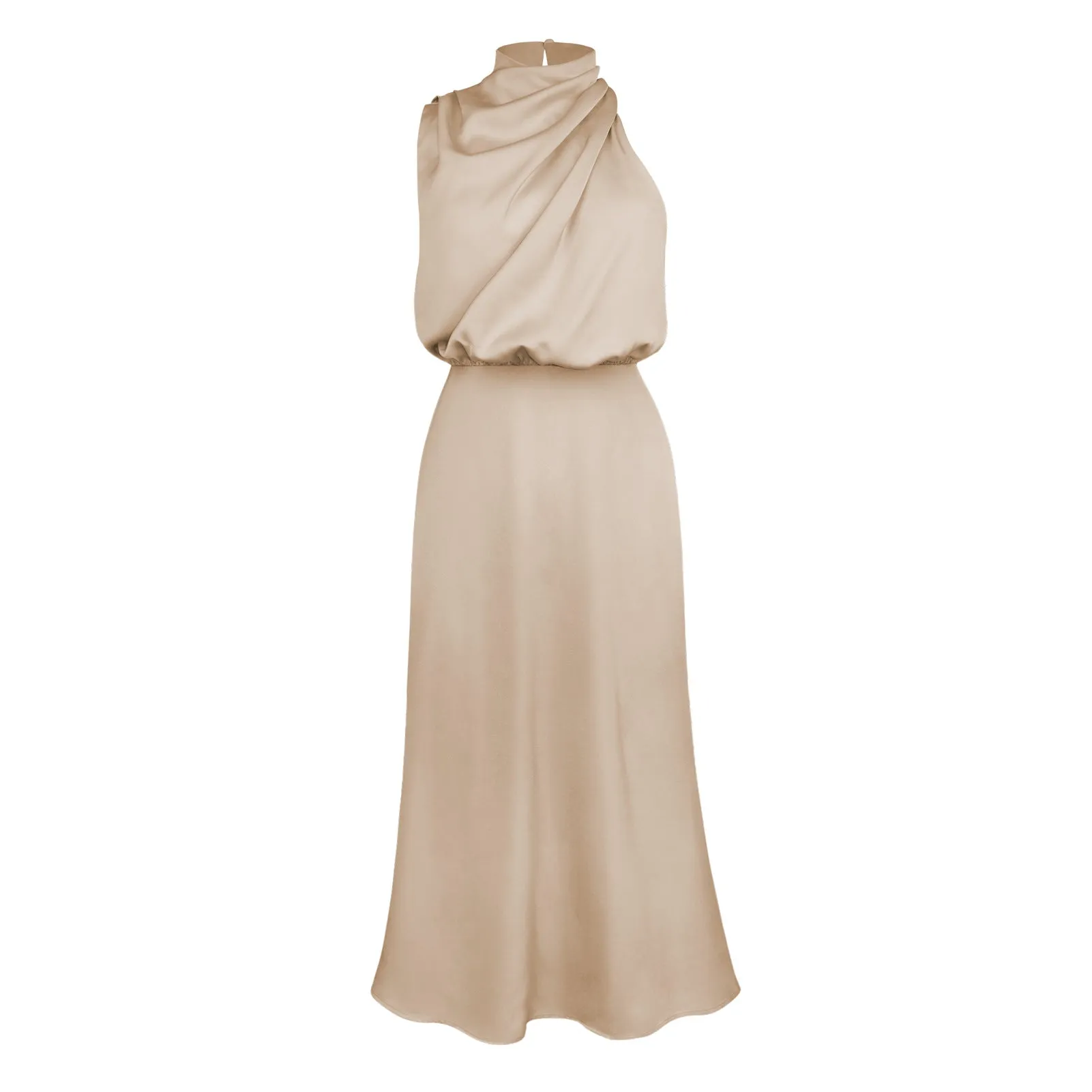 Draped Olive Sophisticate Maxi Dress