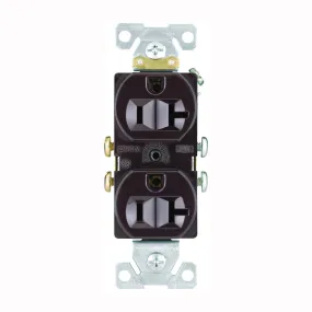 Eaton Wiring Devices CR20B Duplex Receptacle, 2 -Pole, 20 A, 125 V, Side Wiring, NEMA: 5-20R, Brown