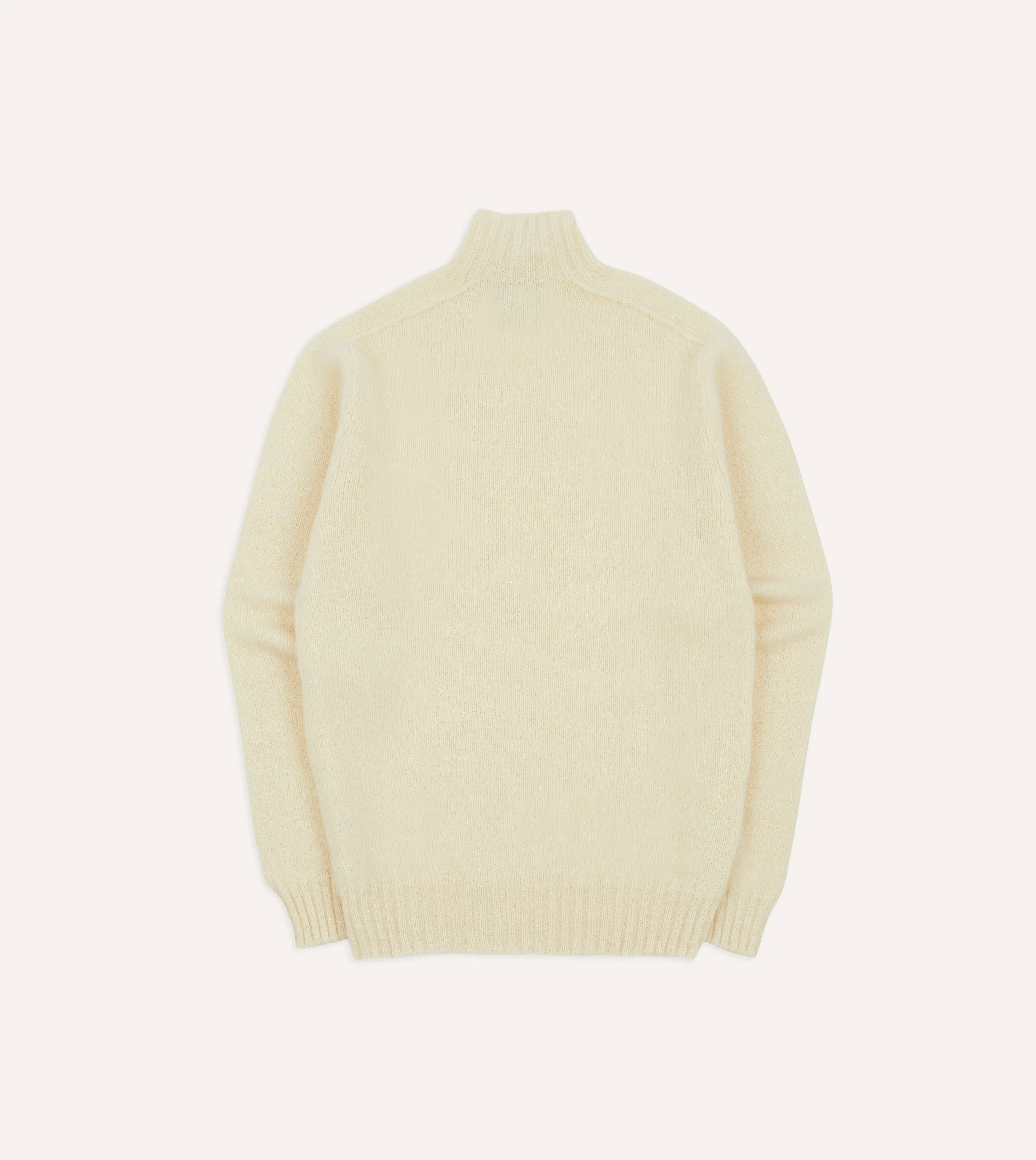 Ecru Brushed Shetland Mock Neck Jumper