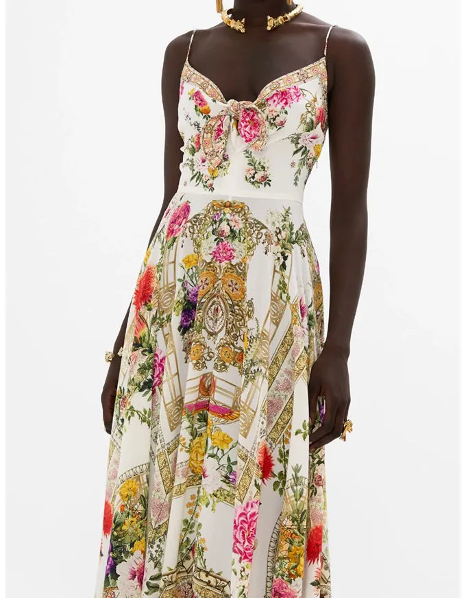 Egyptian Rose Long Dress w Tie Front