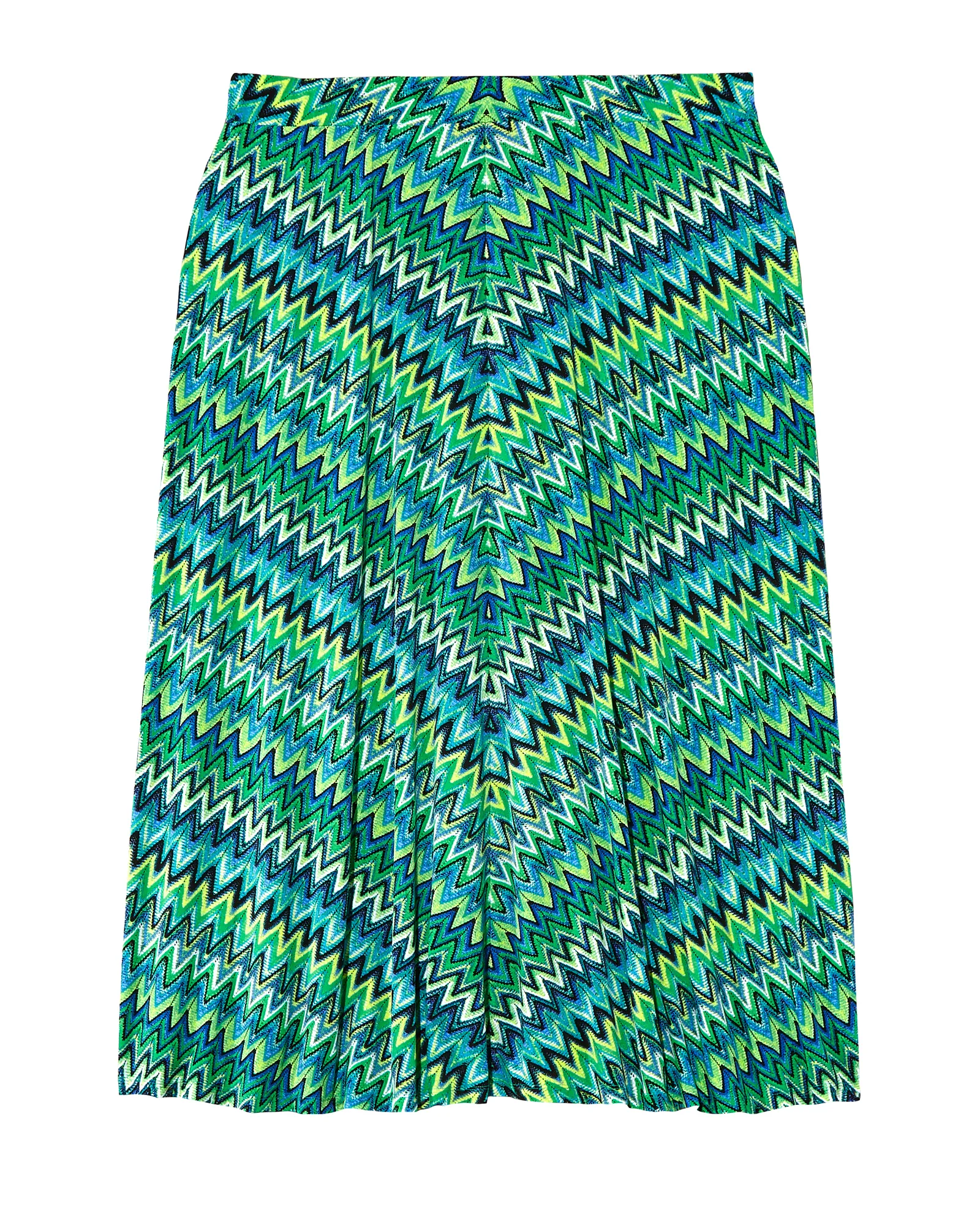 Eli Tie Front ITY Skirt | Kelly Green / Azure Blue