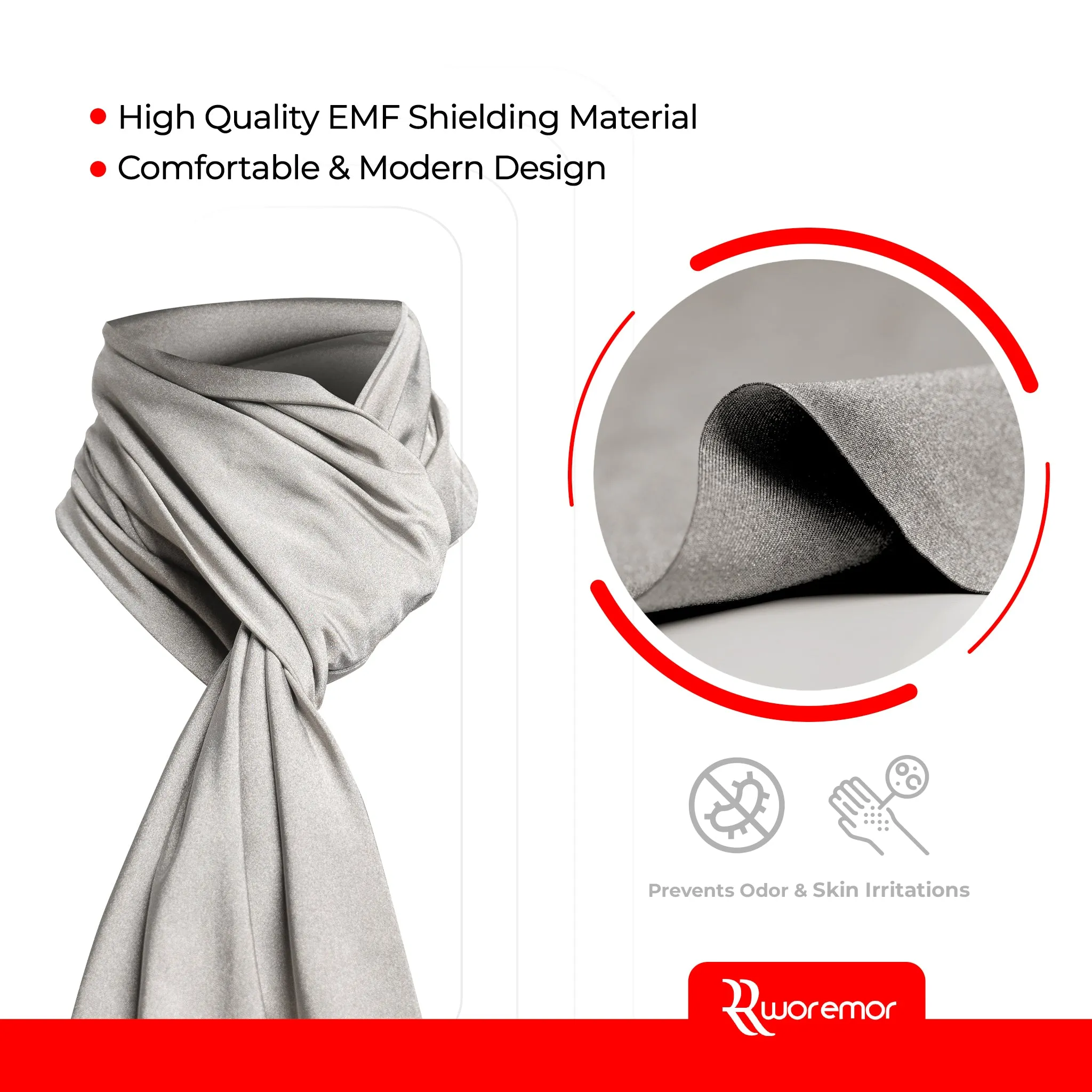 EMF 5G Protection Infinity Scarf - Silver Elastic