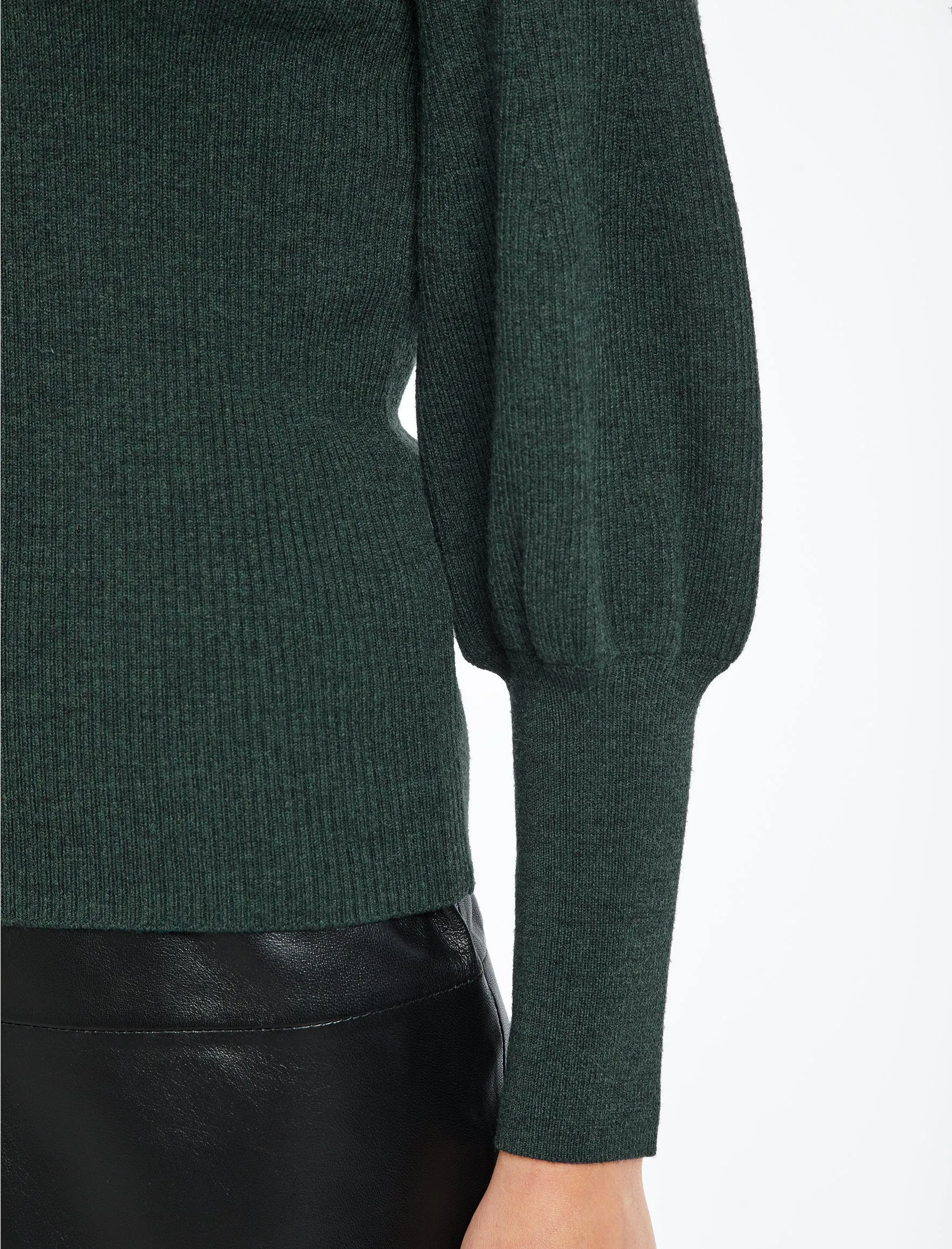 Eva Wool Funnel Neck Jumper - Dark Green