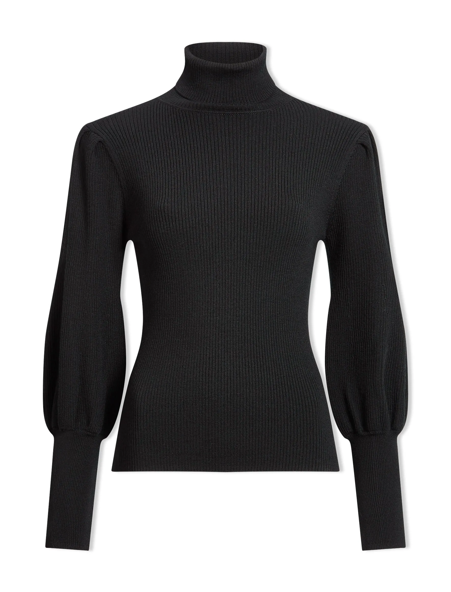 Eva Wool Roll Neck Jumper - Black