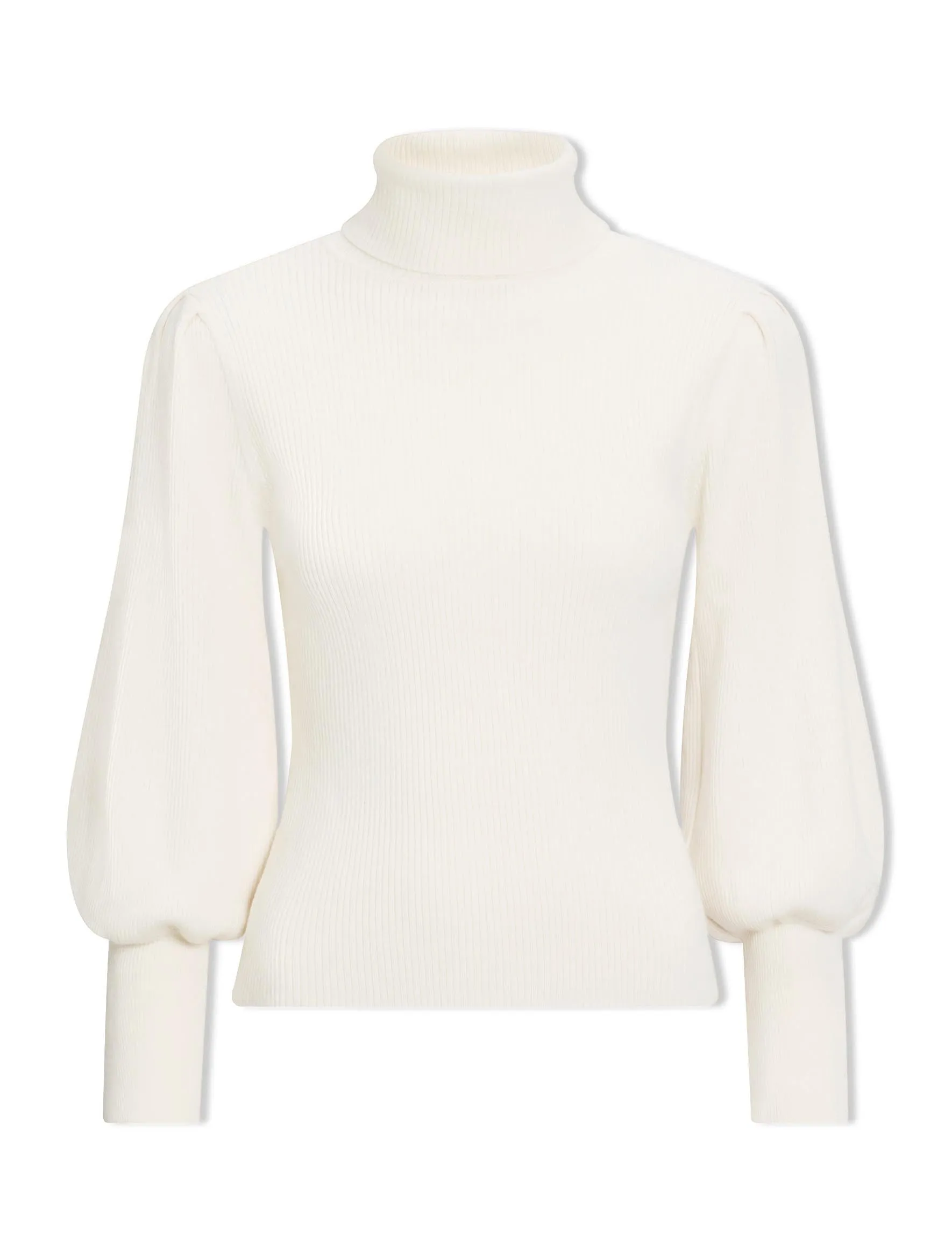 Eva Wool Roll Neck Jumper - Cream