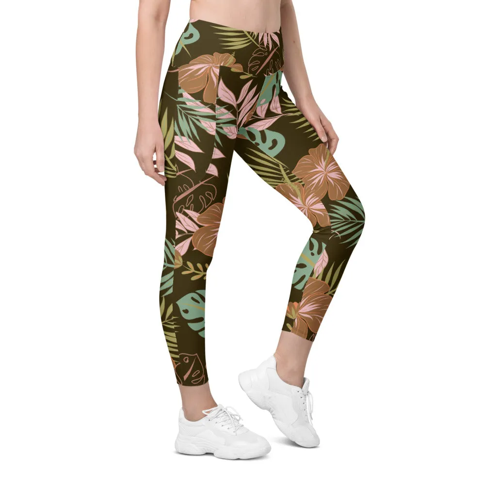 Fall Floral Leggings with Pockets