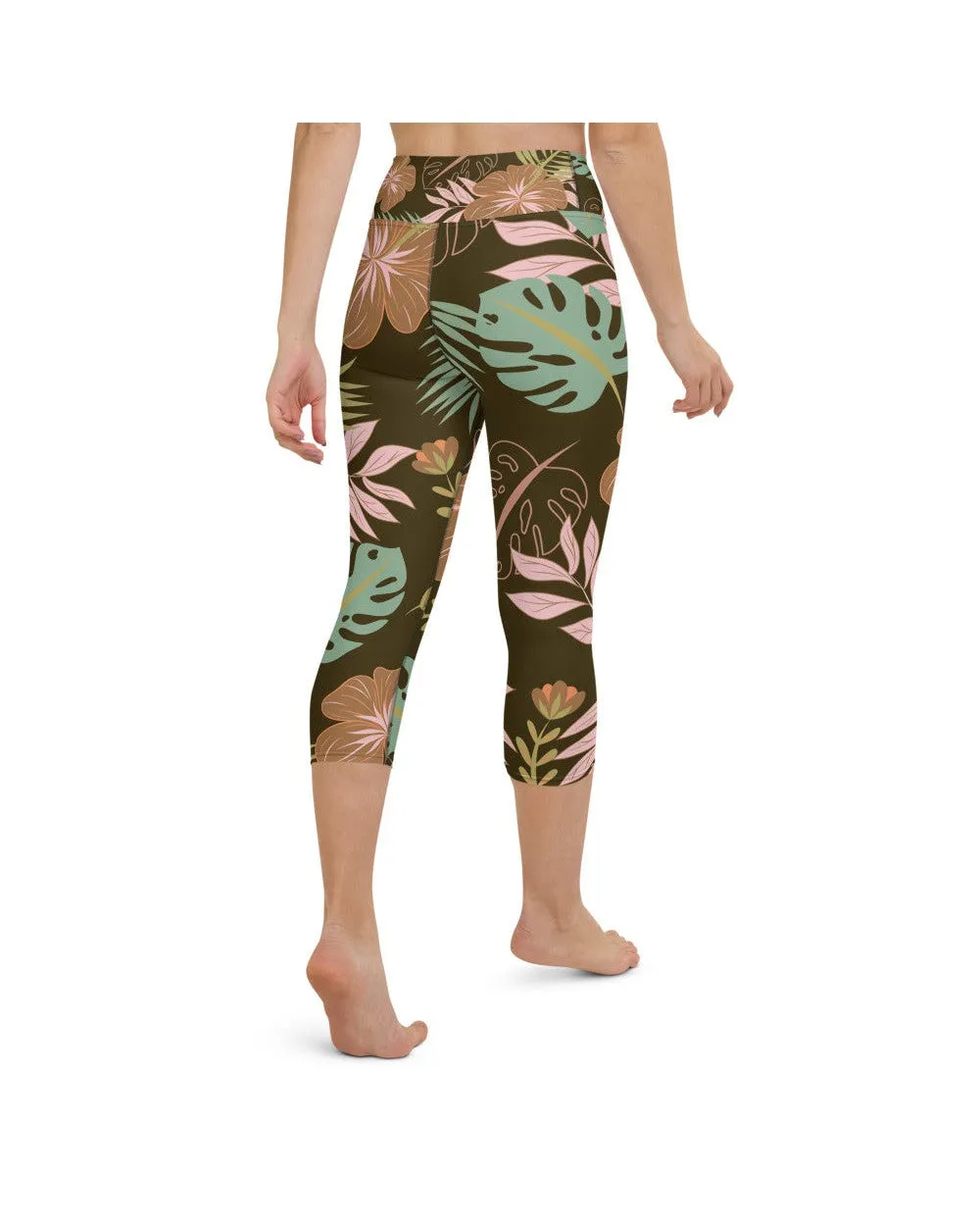 Fall Floral Yoga Capris