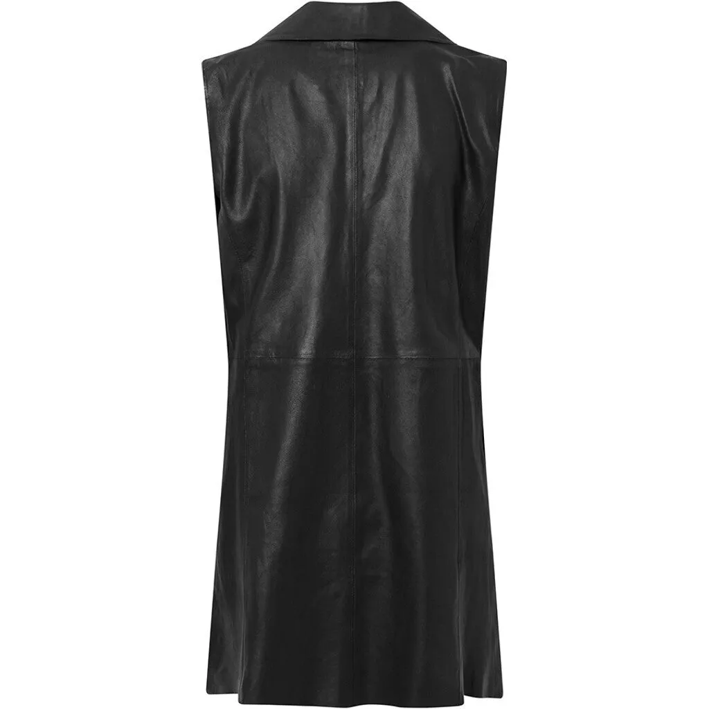 Feminine Koko leather vest in soft and delicious quality / 51100 - Black (Nero)