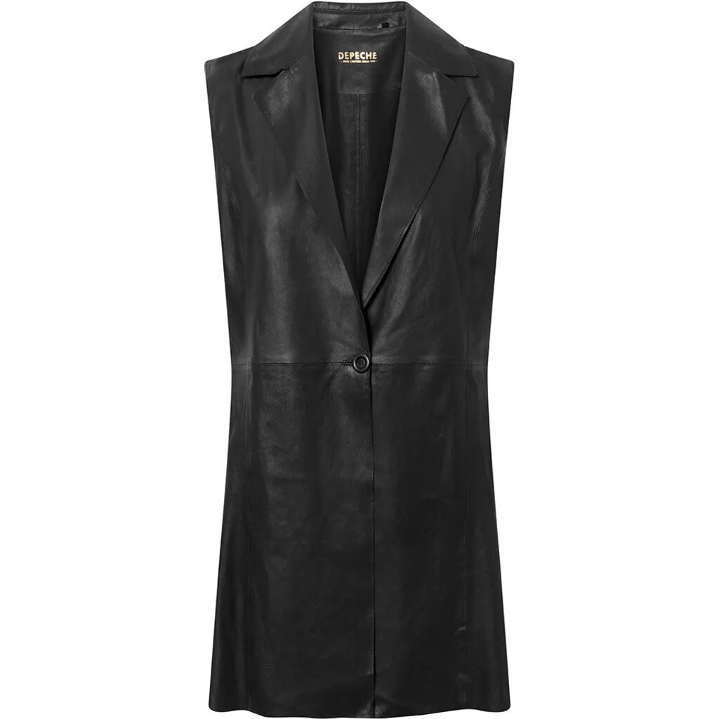 Feminine Koko leather vest in soft and delicious quality / 51100 - Black (Nero)