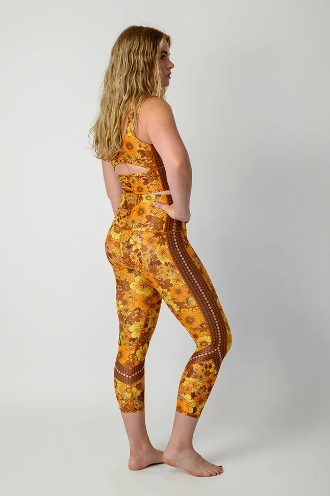 Flower Power Printed Yoga Crops