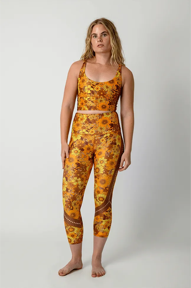 Flower Power Printed Yoga Crops