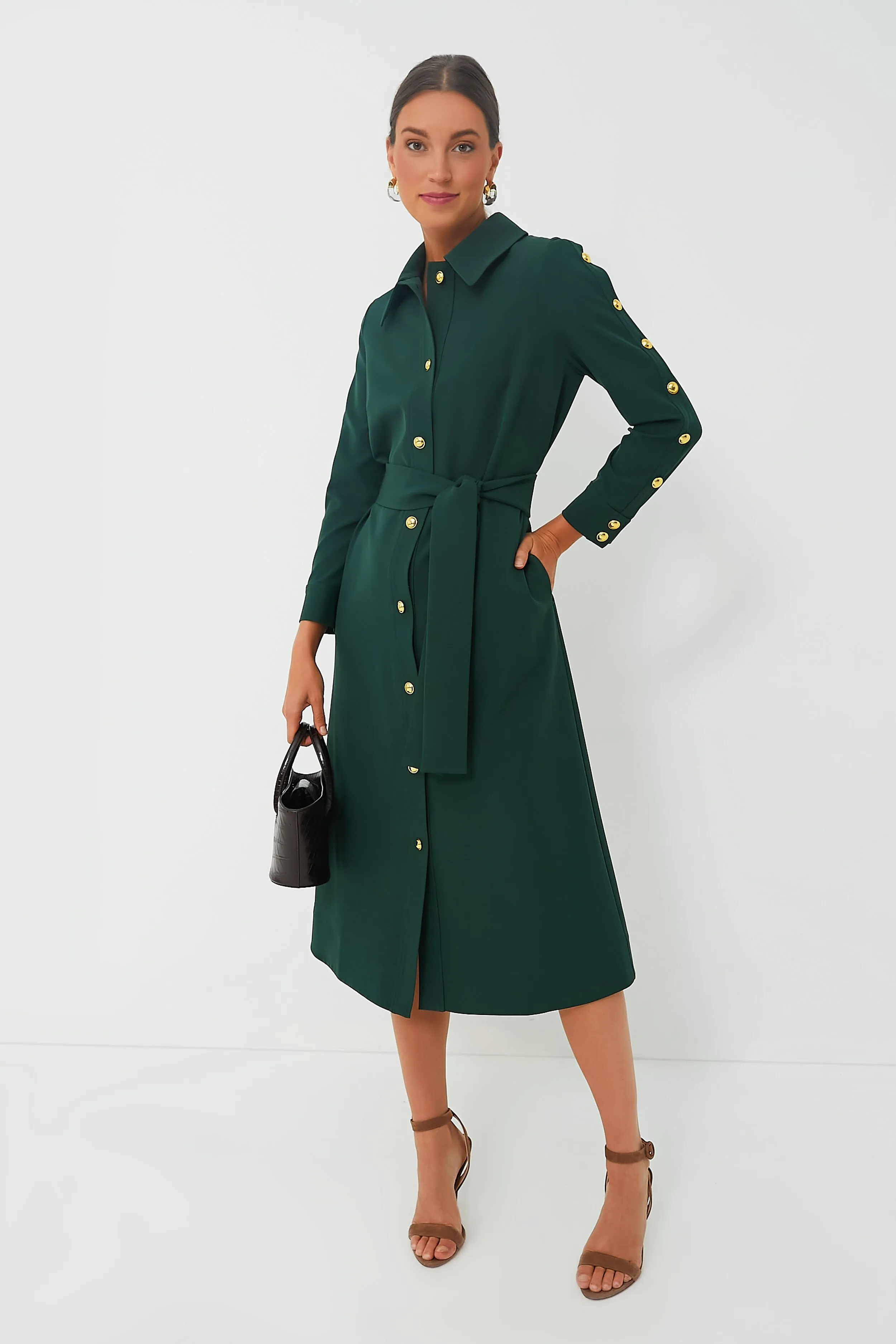 Forest Green Belted Sarah Dress