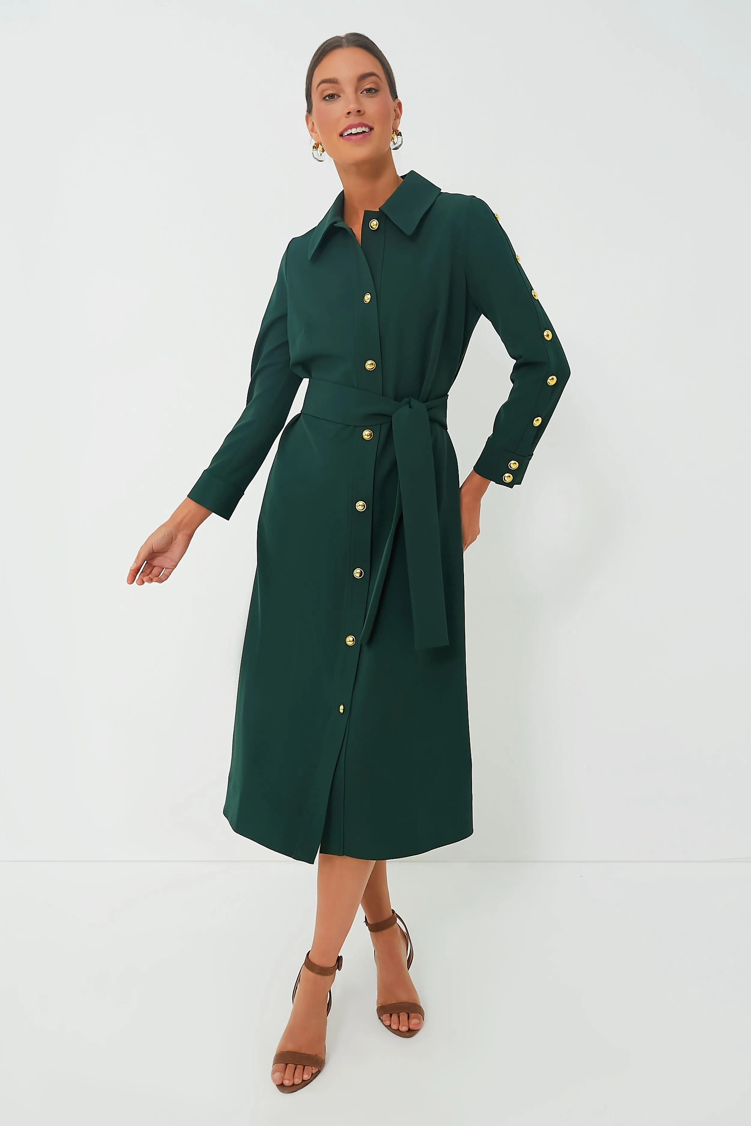 Forest Green Belted Sarah Dress