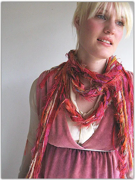 Fuschia Rope Scarf