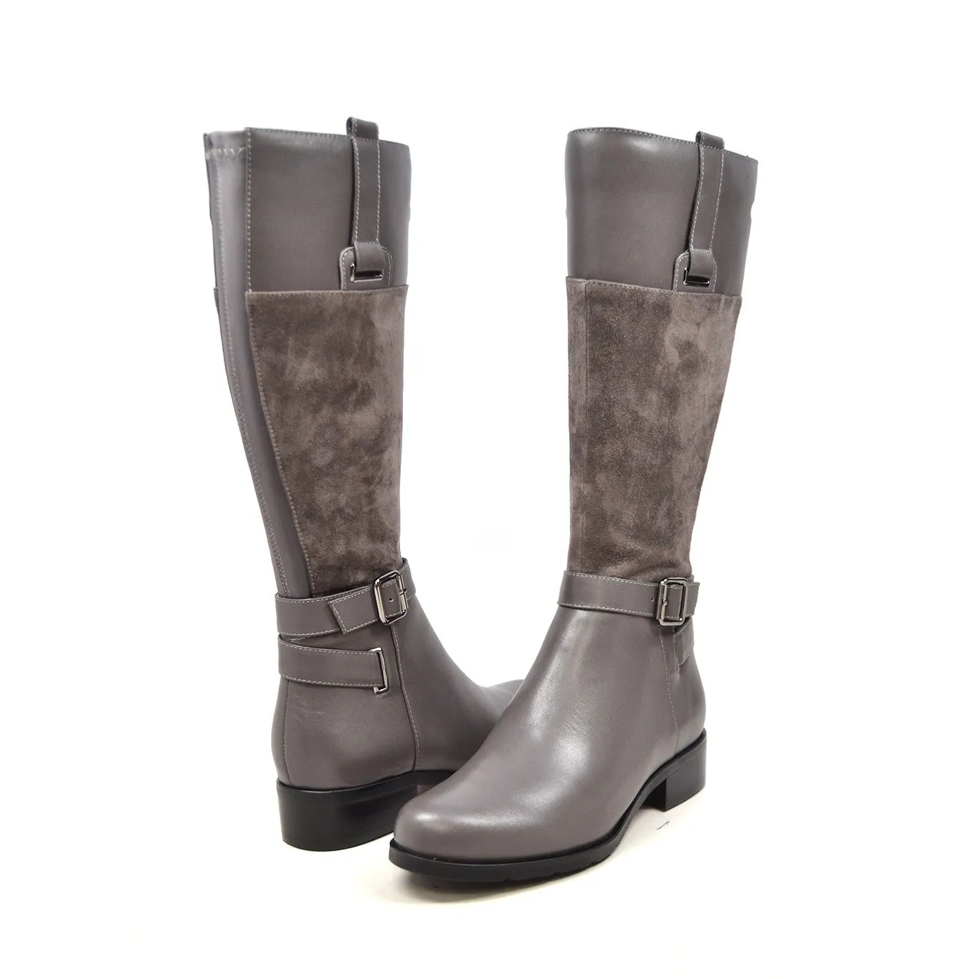 Gabi Leather & Suede Riding Boots with Fleece Lining - Versatile and Stylish for Day or Night Wear