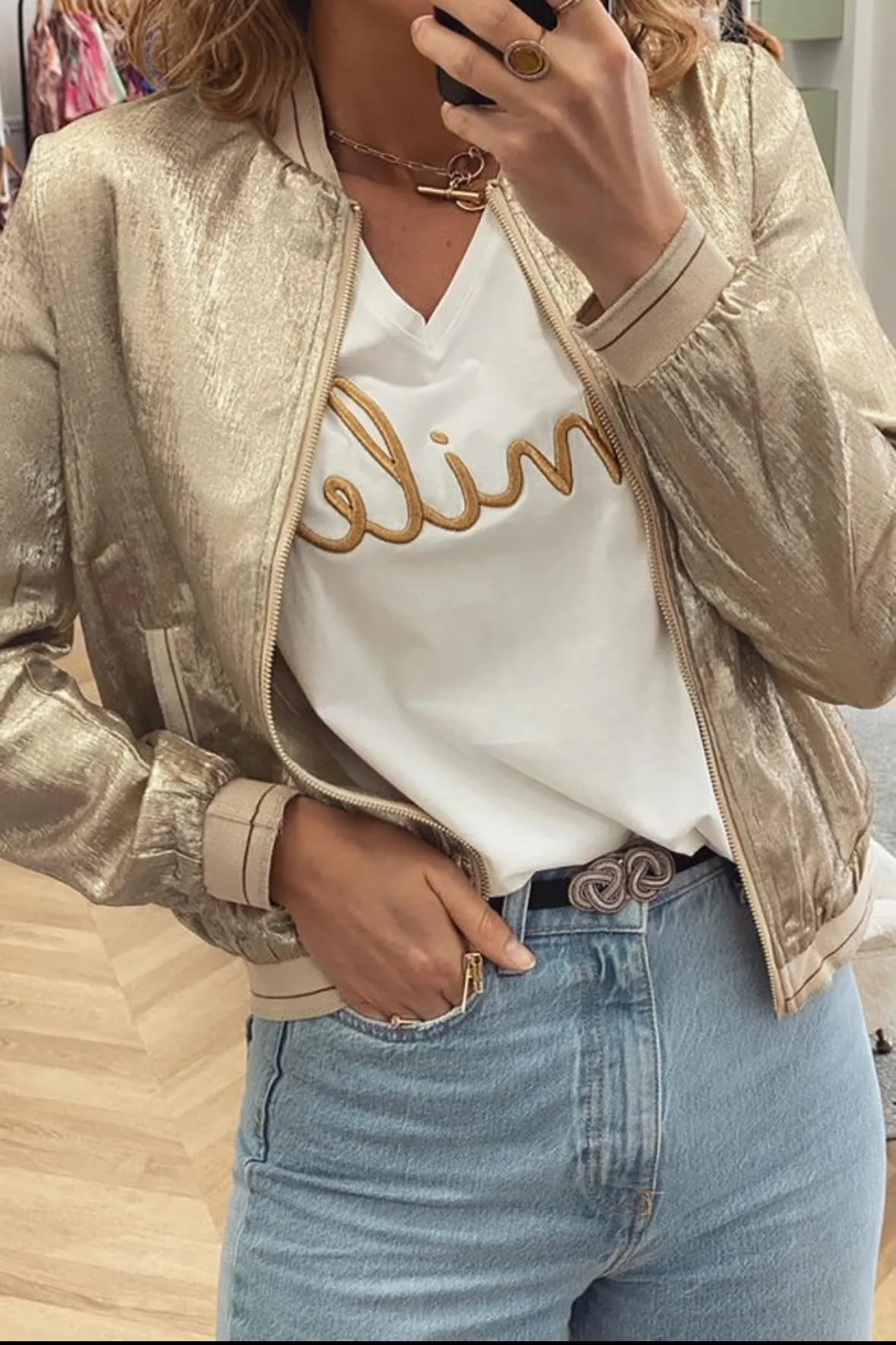 Gold Bomber Jacket