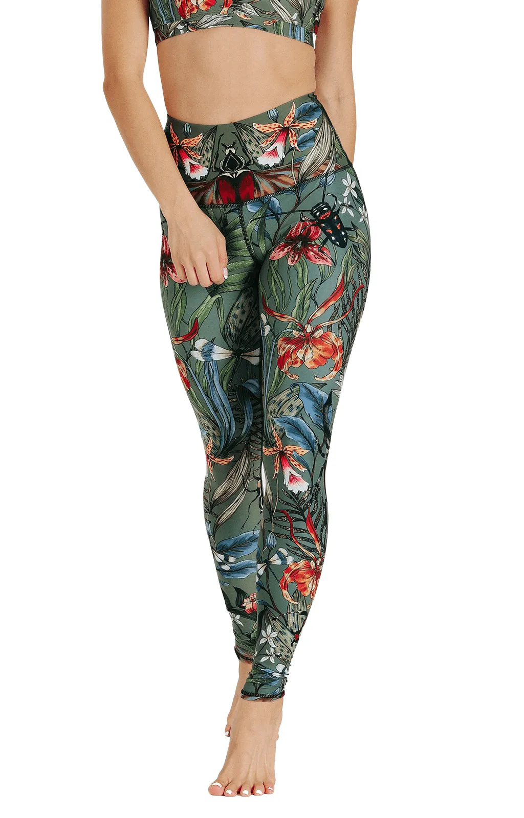 Green Thumb Printed Yoga Leggings