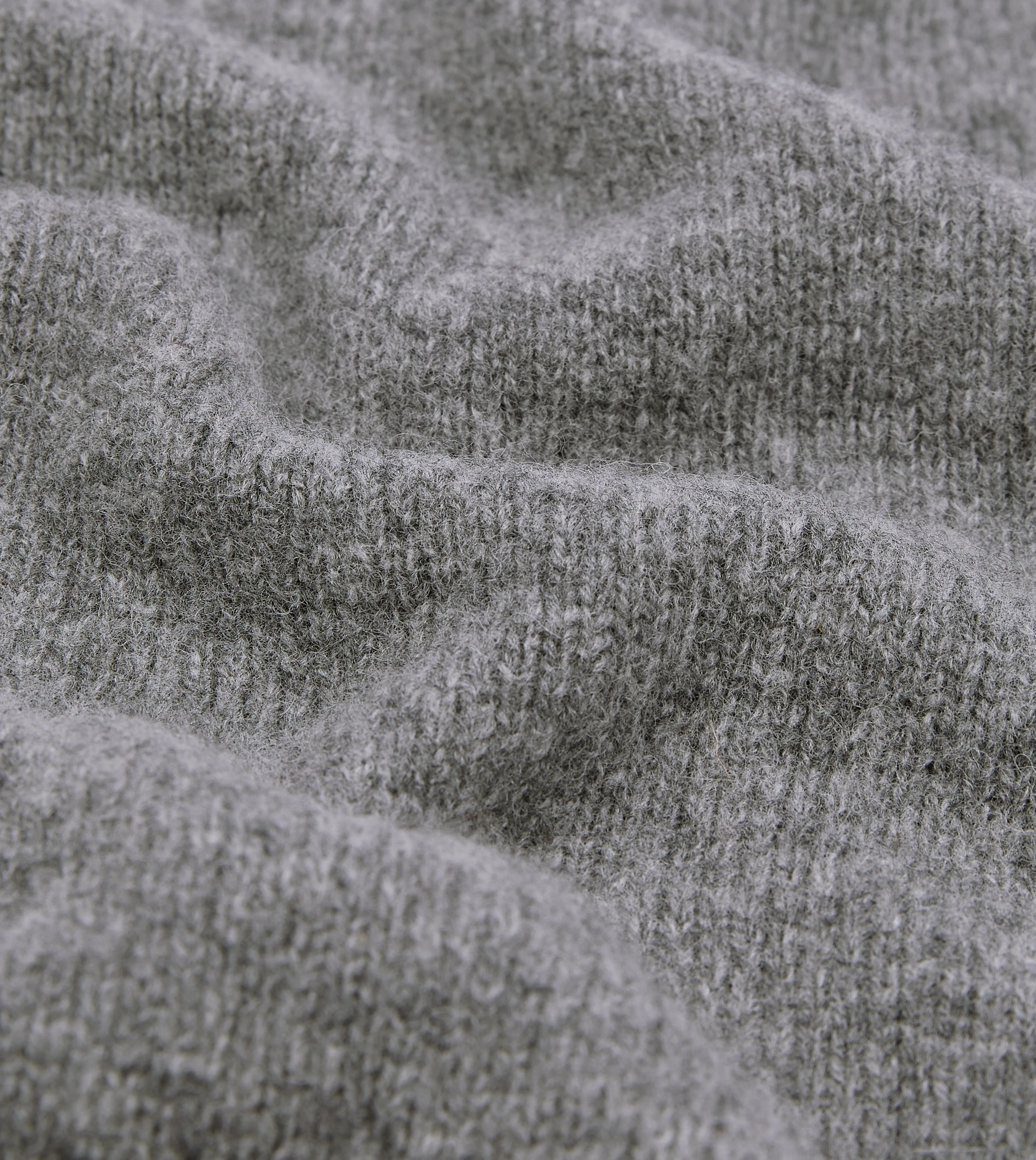 Grey Brushed Shetland Mock Neck Jumper