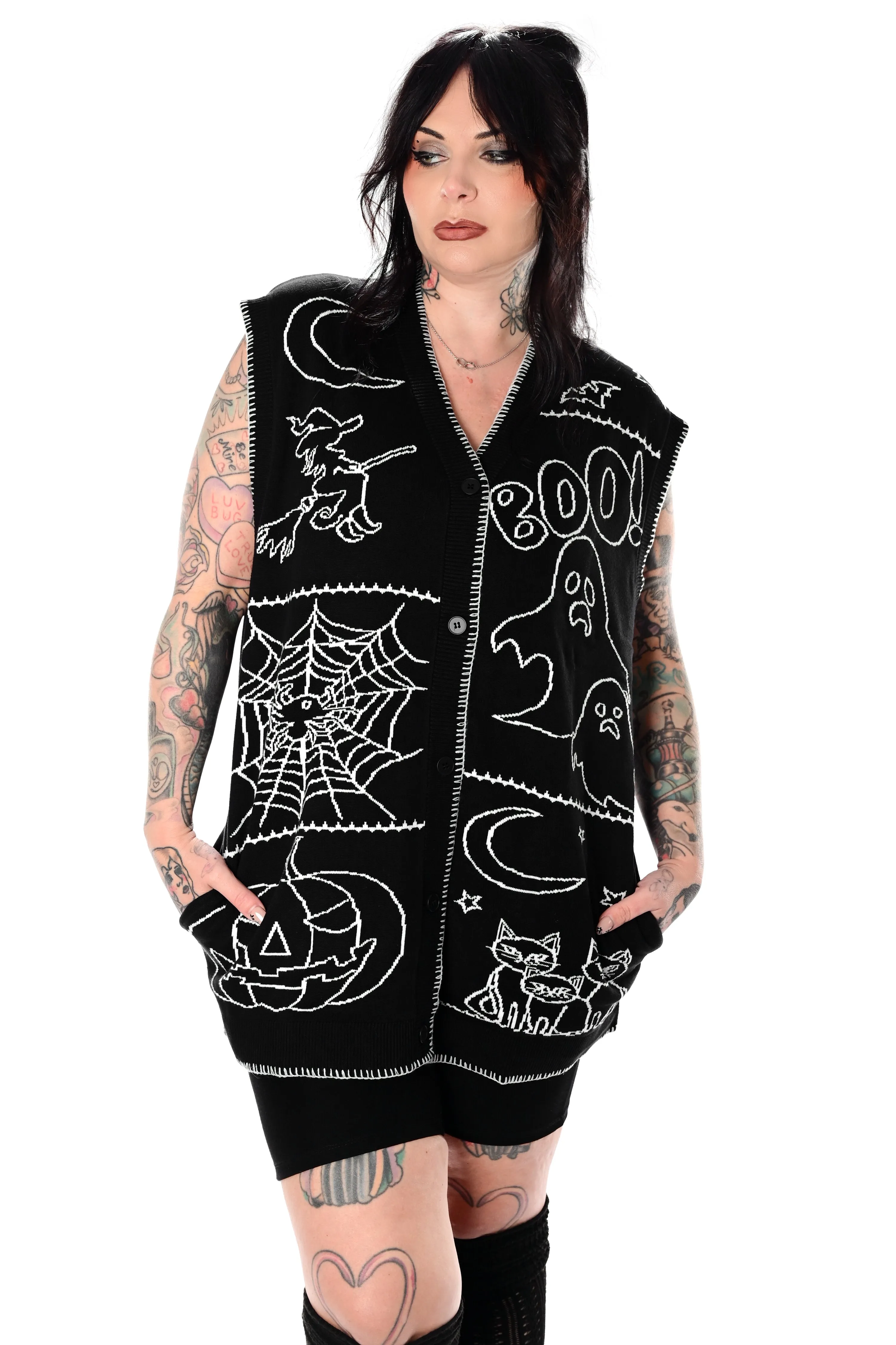 Halloween Night Patchwork Vest - Unisex - No Restock! XS/S & M/L left!