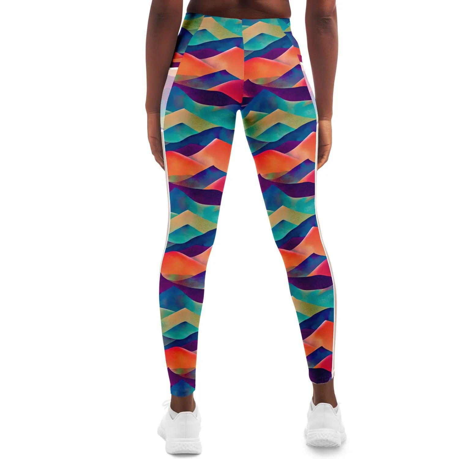 High-Performance Mesh Pocket Leggings - Colorful & Stretchy Activewear for Women