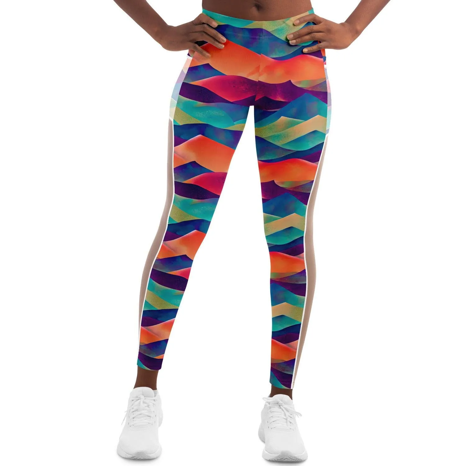 High-Performance Mesh Pocket Leggings - Colorful & Stretchy Activewear for Women