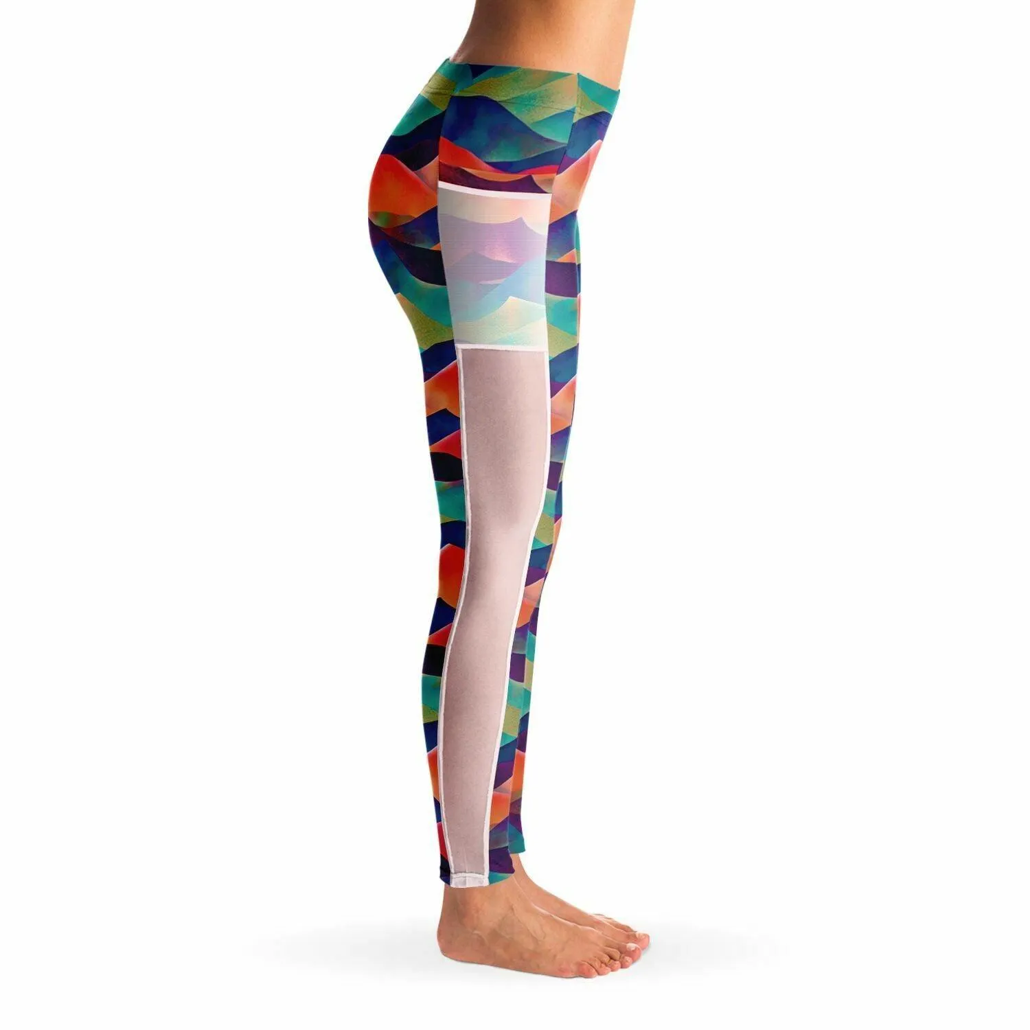 High-Performance Mesh Pocket Leggings - Colorful & Stretchy Activewear for Women