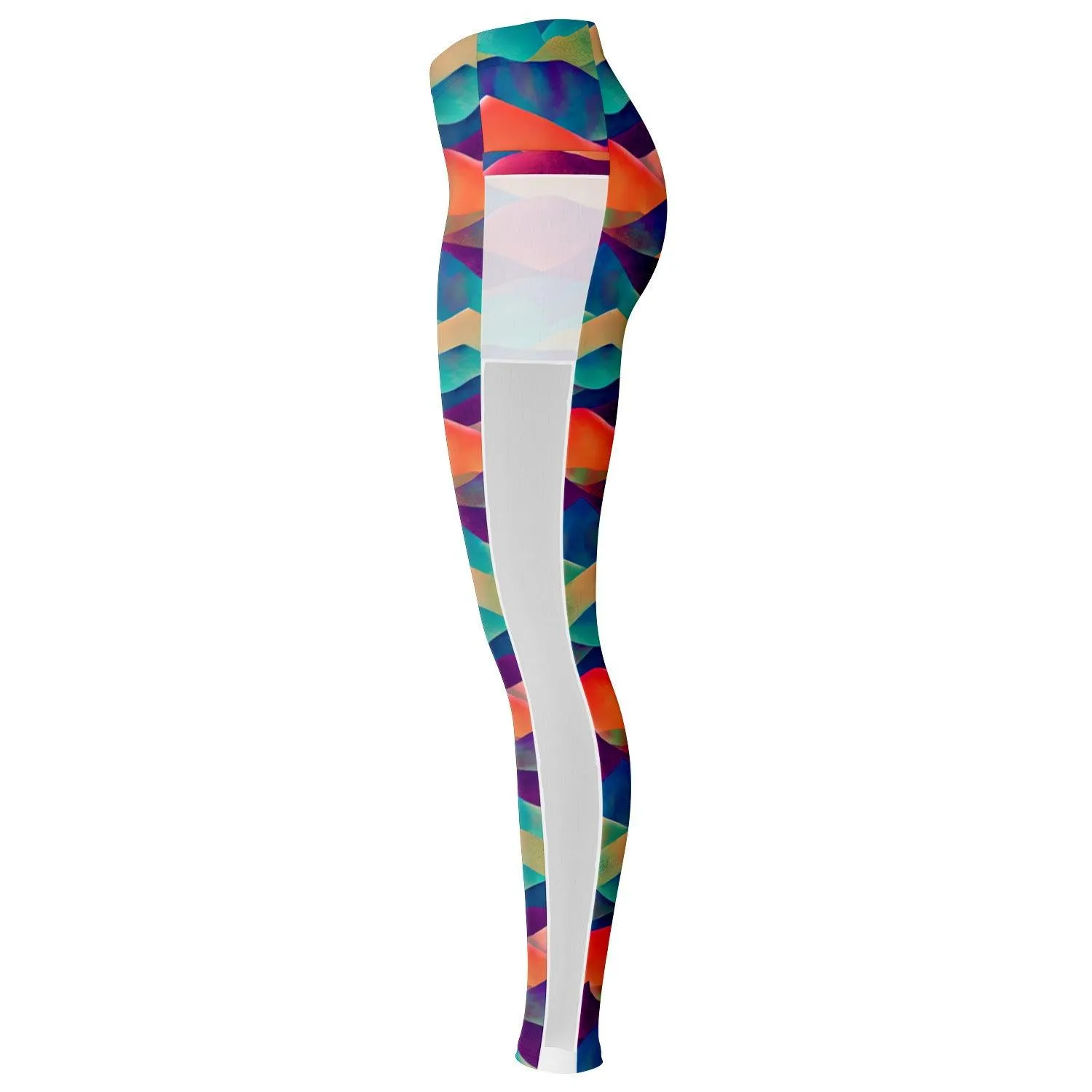 High-Performance Mesh Pocket Leggings - Colorful & Stretchy Activewear for Women