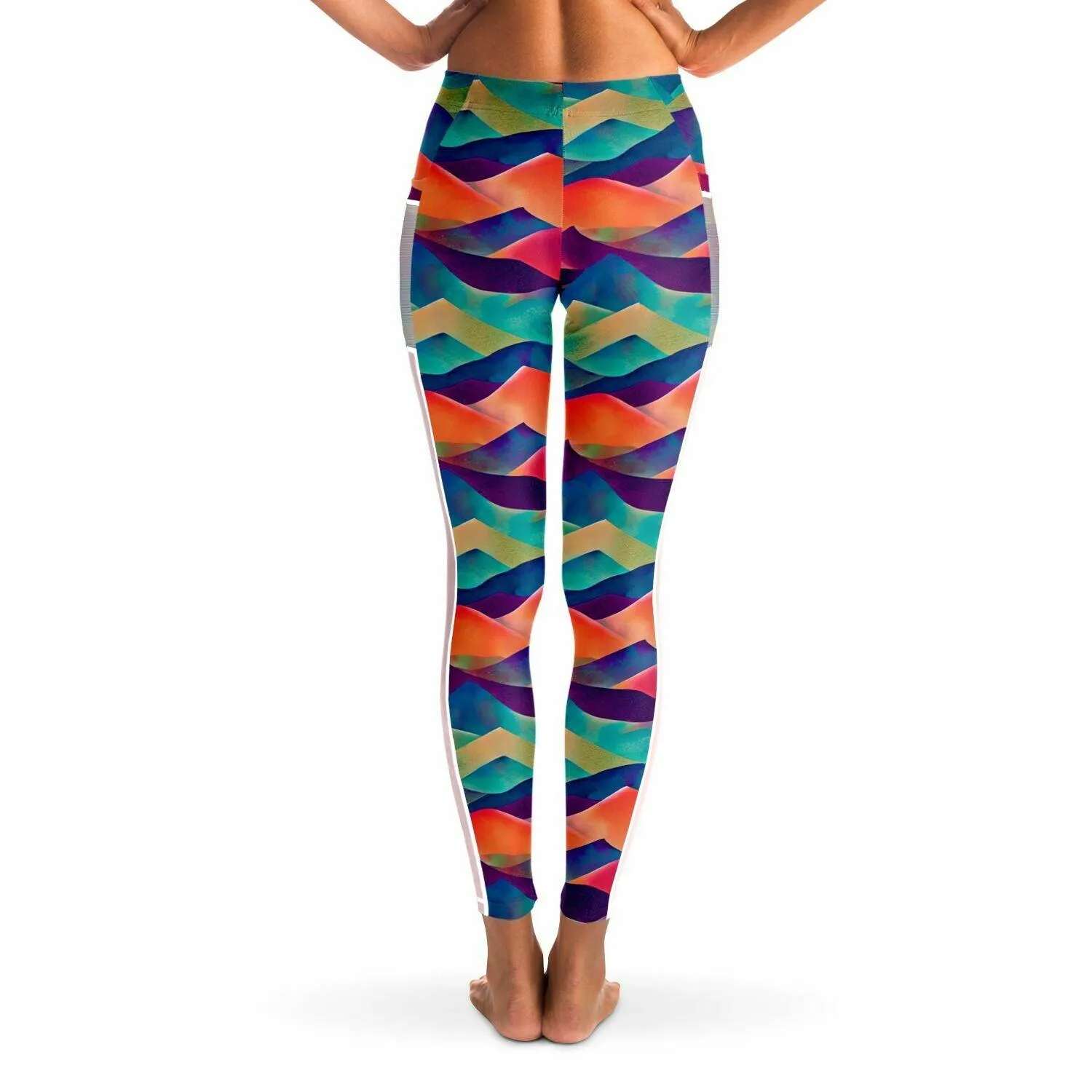 High-Performance Mesh Pocket Leggings - Colorful & Stretchy Activewear for Women