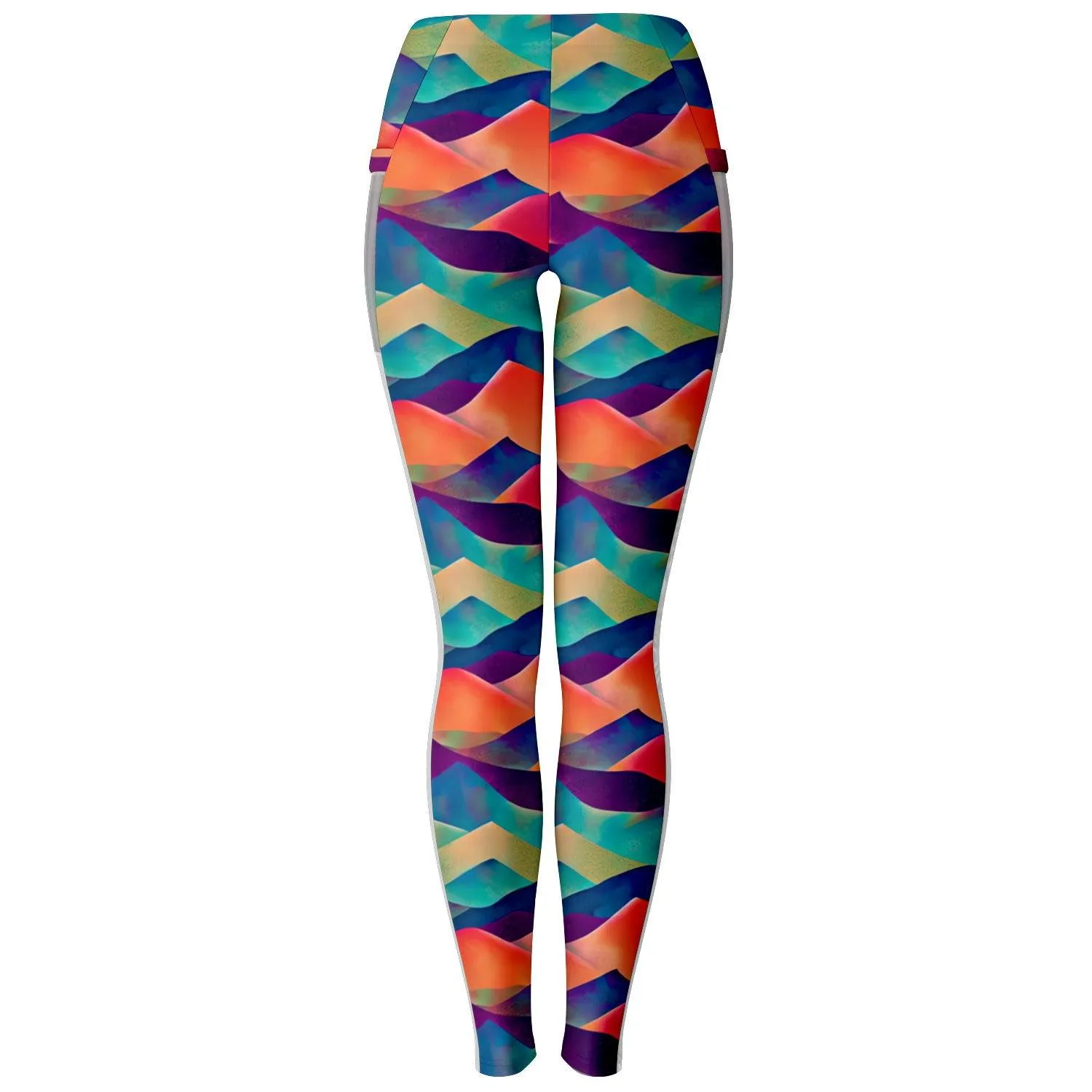 High-Performance Mesh Pocket Leggings - Colorful & Stretchy Activewear for Women