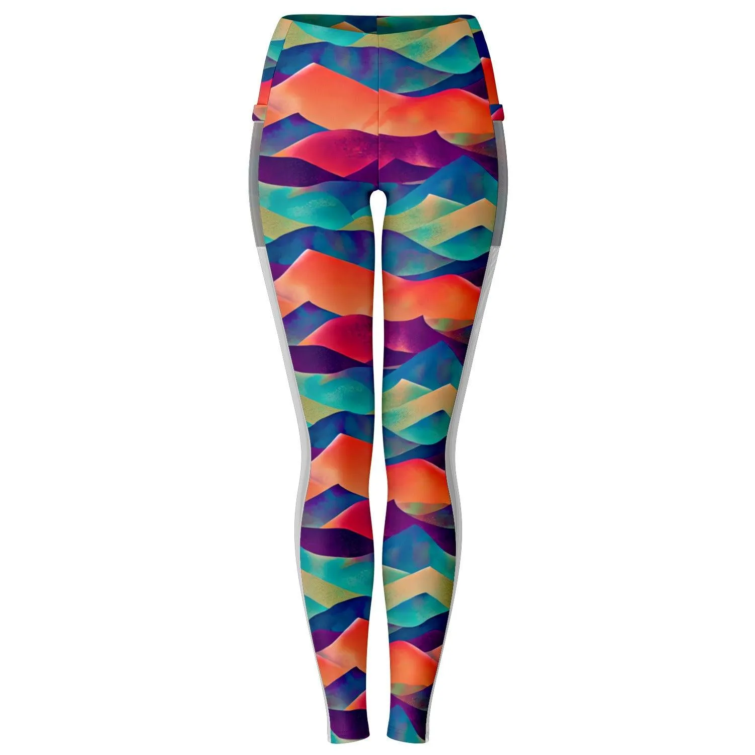 High-Performance Mesh Pocket Leggings - Colorful & Stretchy Activewear for Women