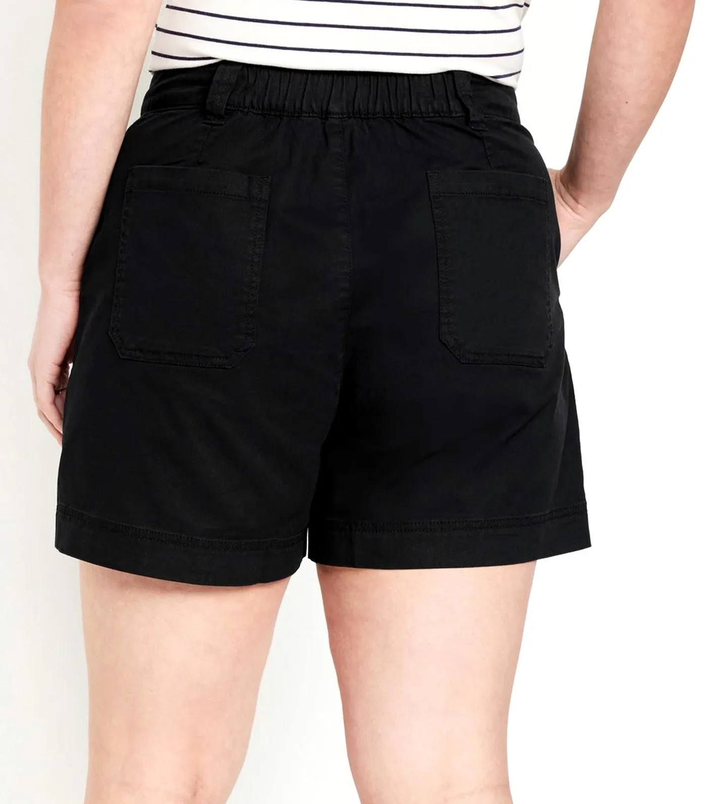 High-Waisted OGC Utility Chino Shorts for Women 5-Inch Inseam Black Jack