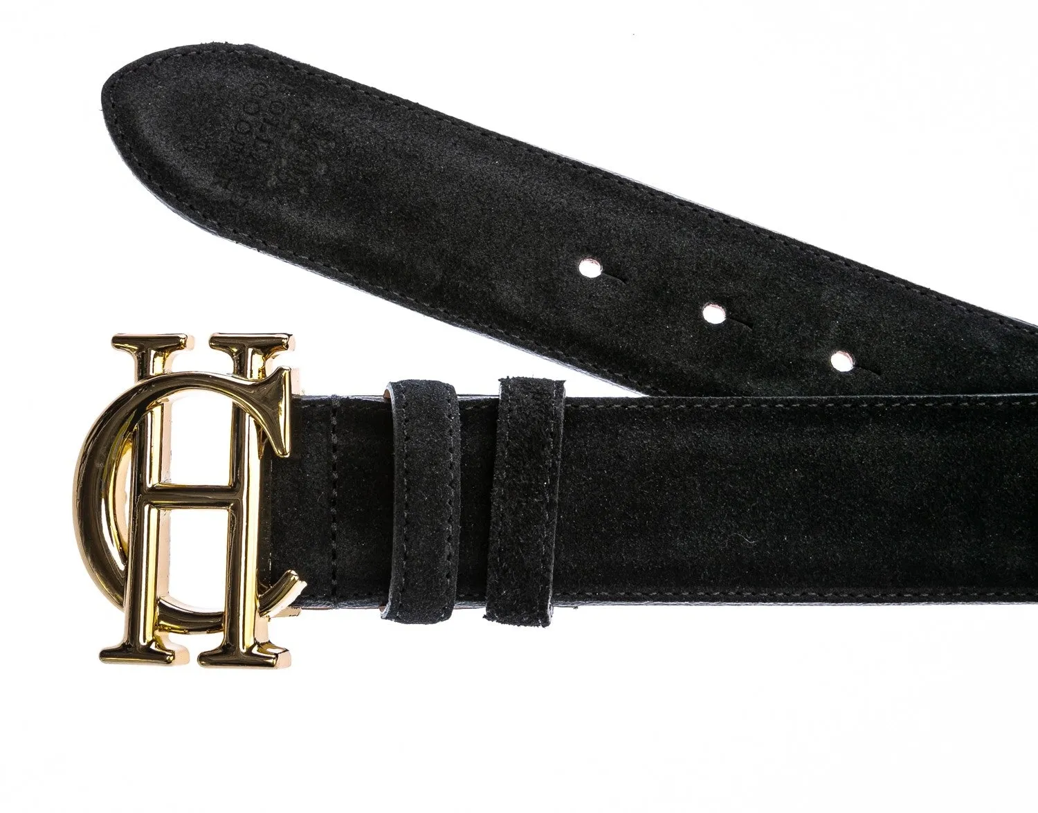 Holland Cooper Suede Ladies Belt in Black