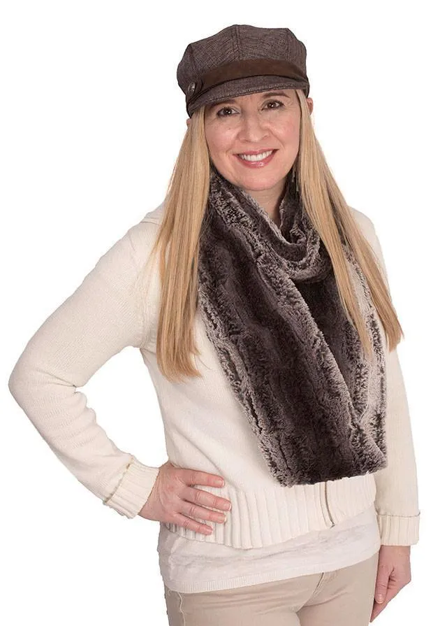 Infinity Scarf - Luxury Faux Fur in Chinchilla Brown