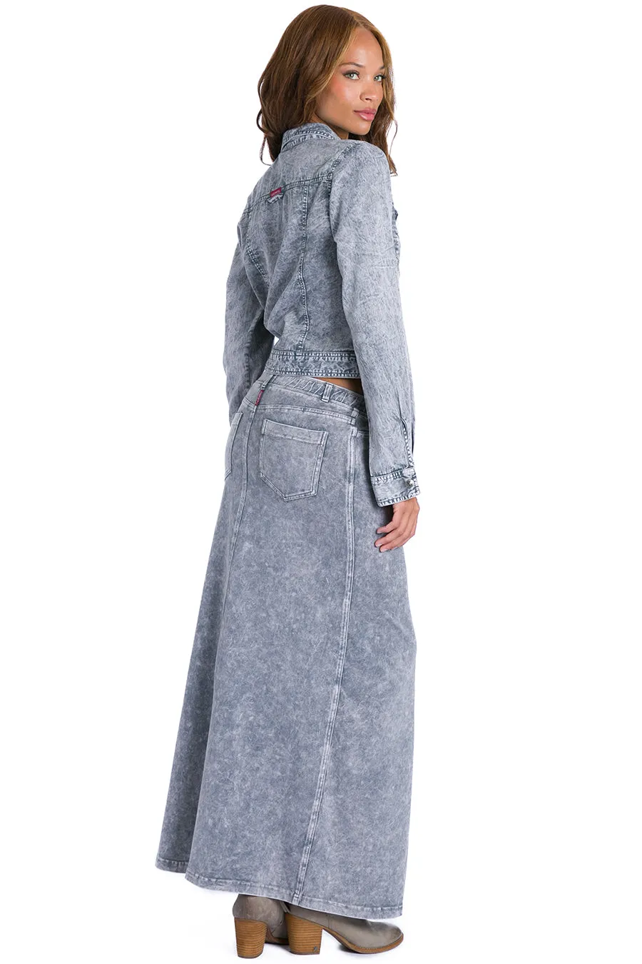 Jean A-Line Maxi Skirt