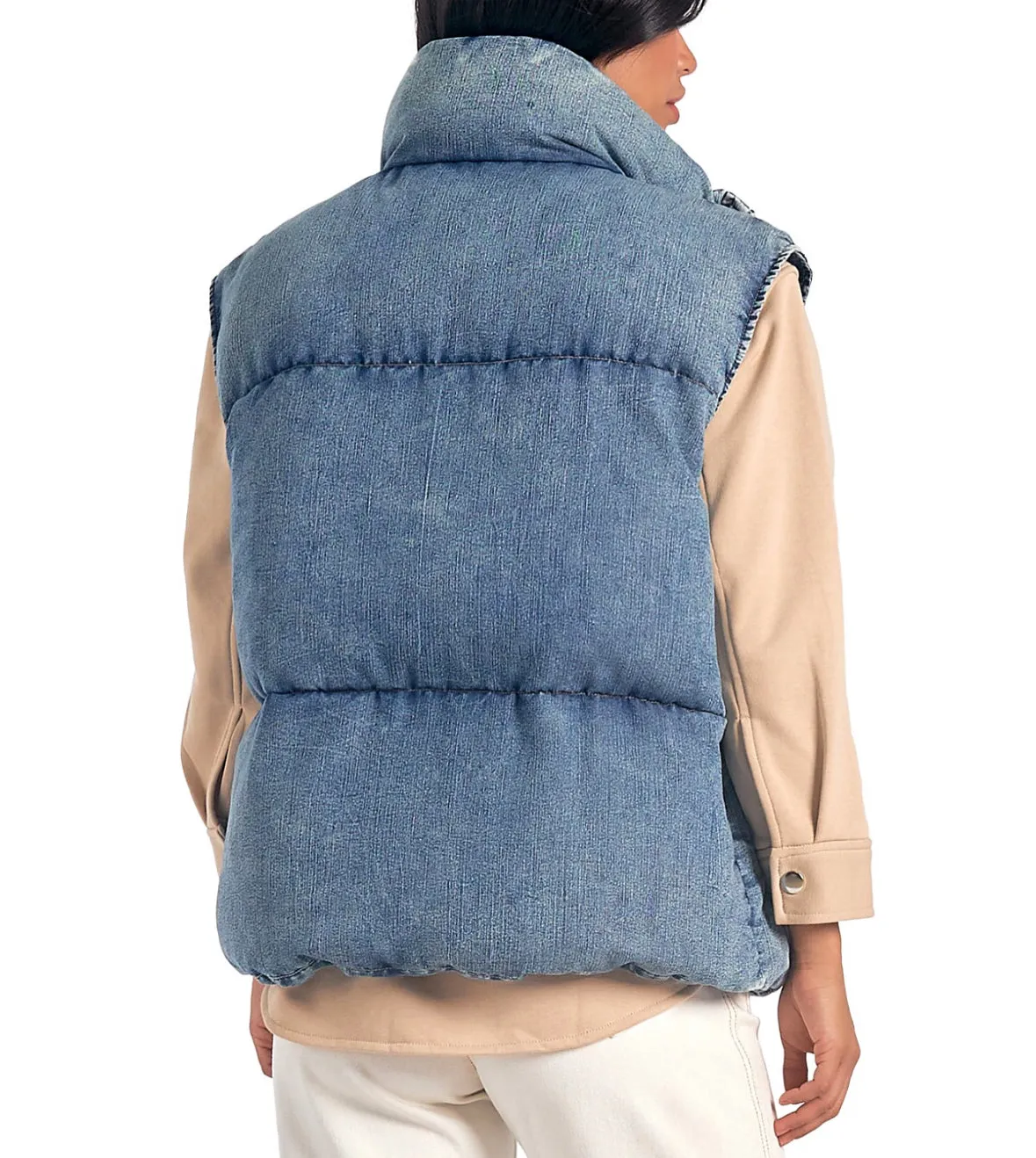 Jemma Denim Puffer Vest (More Colors)