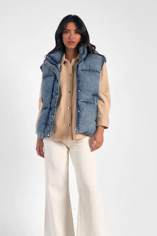 Jemma Denim Puffer Vest (More Colors)