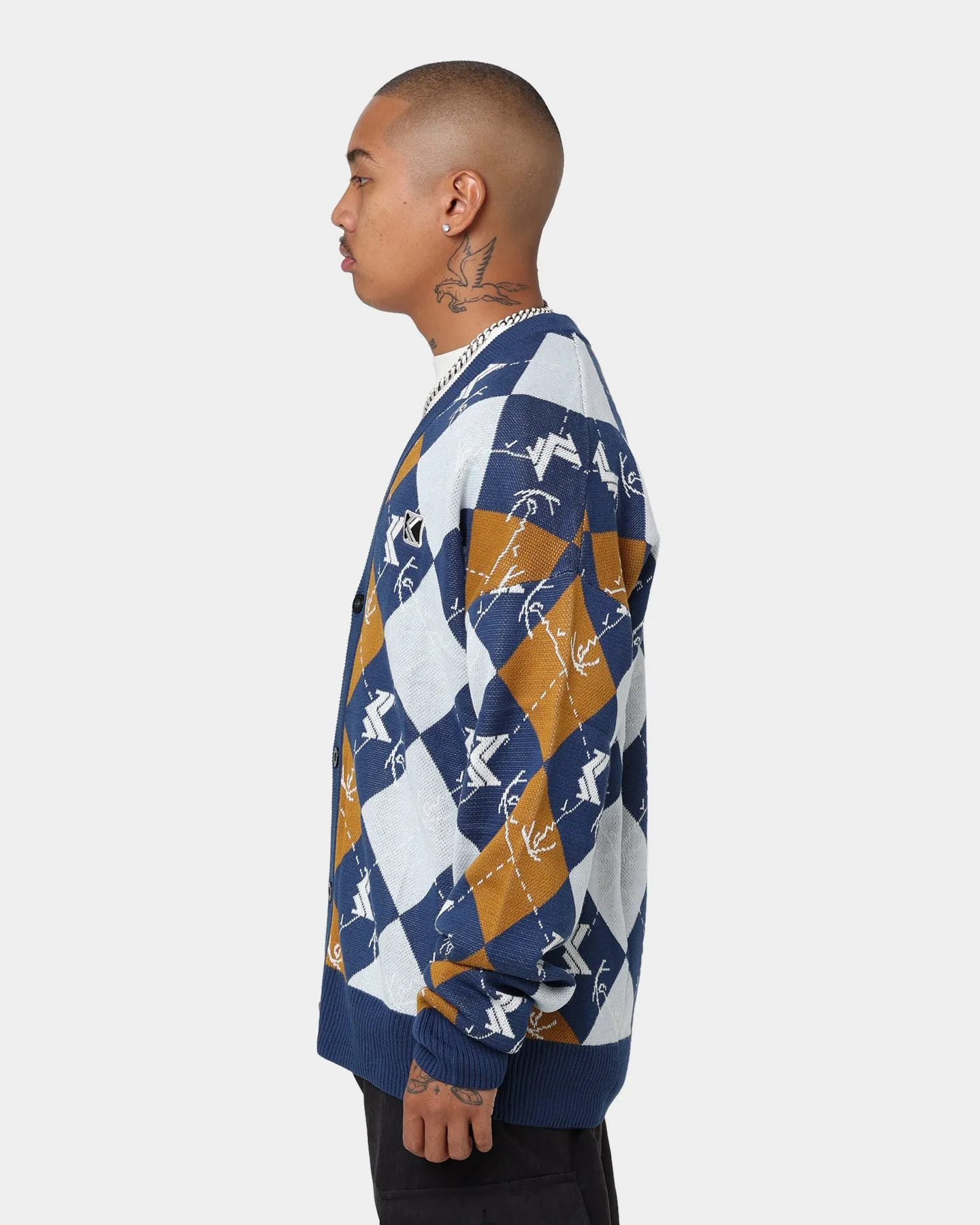 Karl Kani OG Logo Knit Cardigan Navy