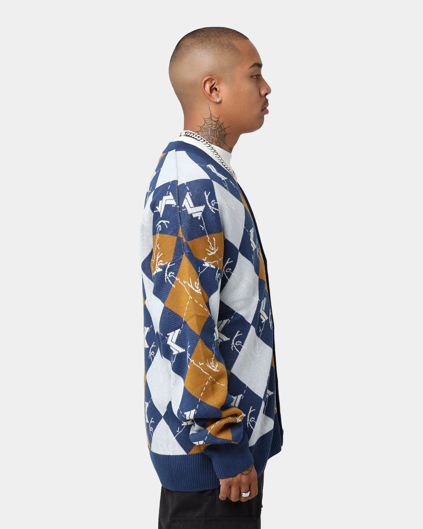 Karl Kani OG Logo Knit Cardigan Navy