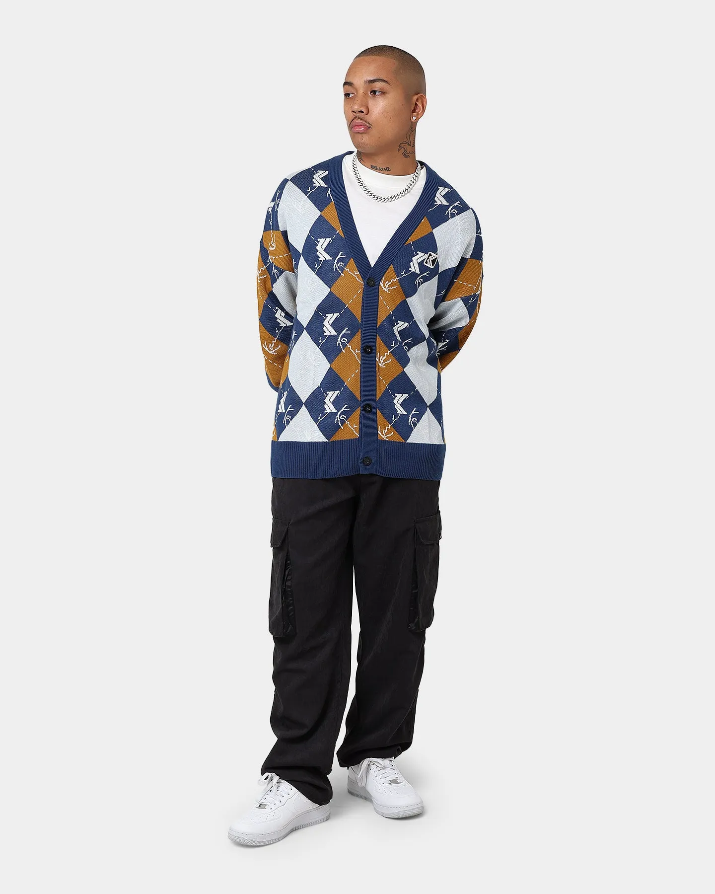 Karl Kani OG Logo Knit Cardigan Navy