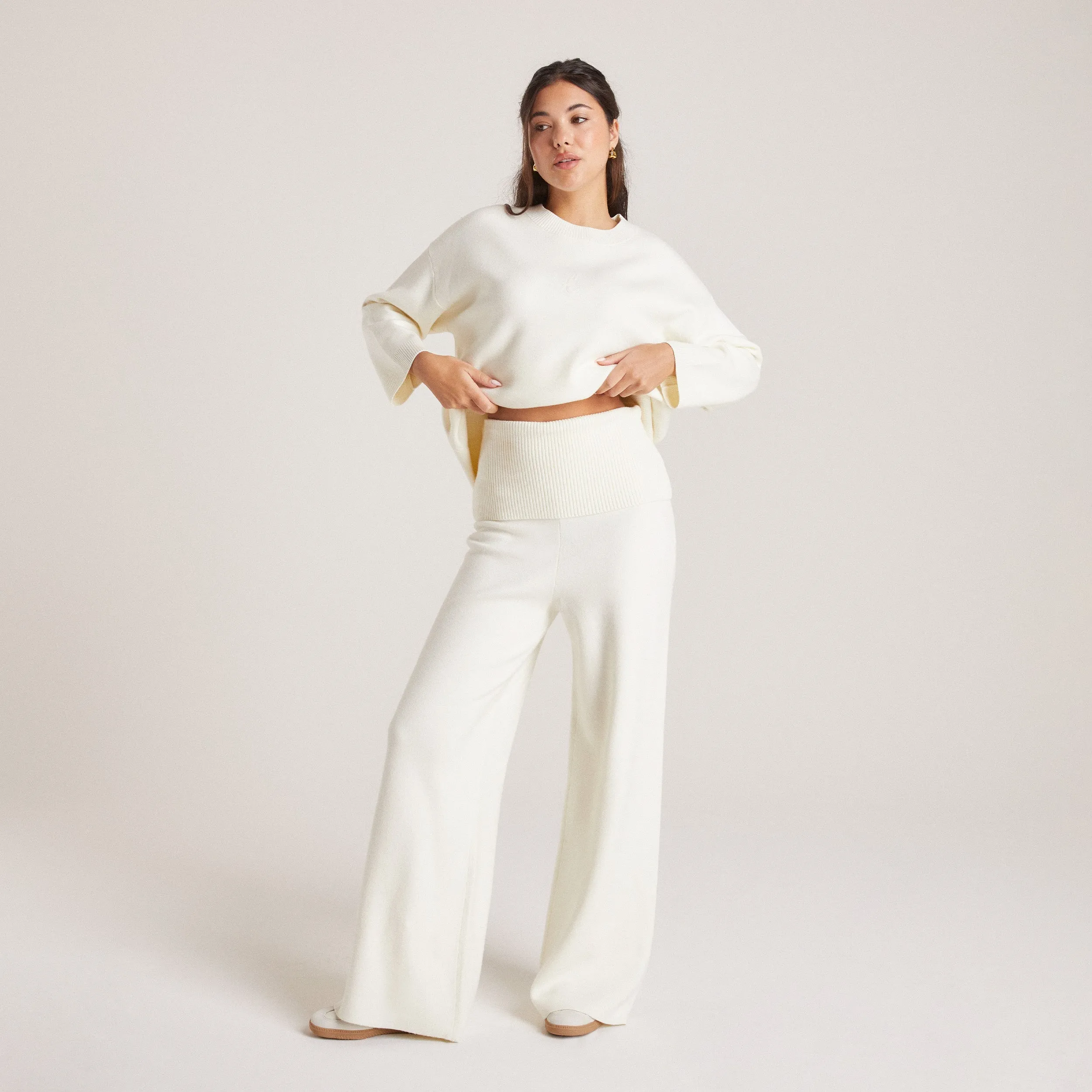 Knitted Trousers - Creme